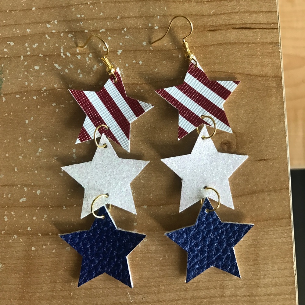 Faux leather/glitter earrings